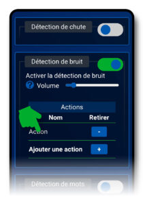 Écran de sélection du menu Réglages dans sayseeshow.io