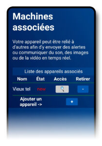 Bouton « Inviter une machine » sur le smartphone qui sert de capteur