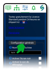 Champ « Nom de la machine » dans les réglages de sayseeshow.io