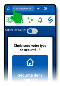 Icône de réglages du navigateur, à gauche de la barre d'adresse